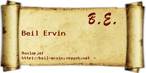 Beil Ervin névjegykártya